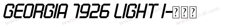 Georgia 1926 Light I字体转换